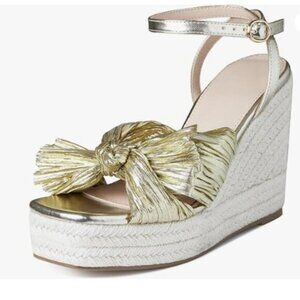 Wedge Platform & Wedge Sandals Wedge Heels for Women Espadrilles Bow Heels Gold